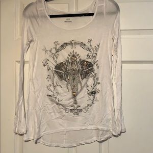 Fitted long sleeve elephant shirt